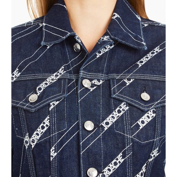 148. NEW! Women's Diagonal Logo Print Jacket - Picture 4 of 7